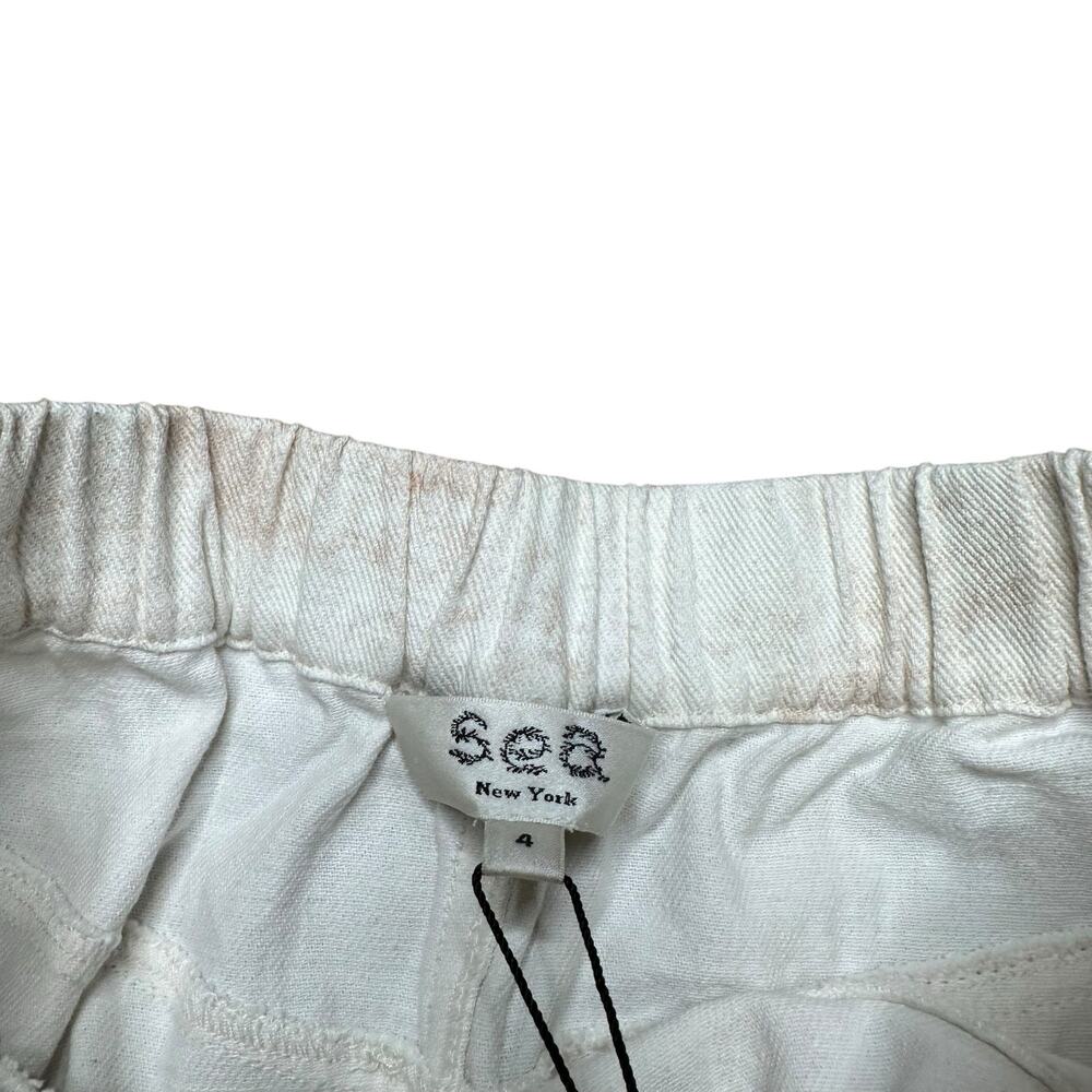 SEA NEW YORK Marble Denim Skirt Cream Tan White Women's Size 4 NWT Zip Front - Picture 8 of 11